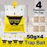 Big Bag Disposable Fly Traps Outdoor Hanging, Ranch Stable Horse Fly Hunter Trap Control Indoor for Home for Barn, Mosquito Bug Flying Insect Trap Catchers Killer Repellent 4 Natural Pre-Baited