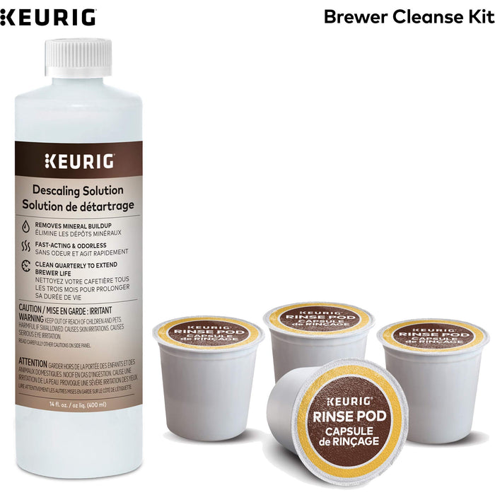 Keurig K155 Office Pro Single Cup Commercial K-Cup Pod Coffee Maker & Brewer Cleanse Kit For Maintenance Includes Descaling Solution & Rinse Pods