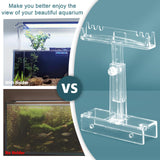 Aquarium Light Holder Adjustable, Clear Acrylic Fish Tank LED Light Riser Stand Aquarium Lamp Brackets Kit 2pcs Transparent Support for Width 2.34-4.7 Inches Light with Extendable Bracket