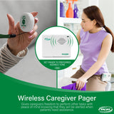 Smart Caregiver Two Call Buttons & Wireless Caregiver Pager for Fall Prevention and Elderly Assistance | Caregiver Call Button with Wearable Lanyard | Nurse Call Alert System with Up to 300' Range