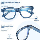 Madison Avenue Blue Light Blocking Glasses Oversized Fashion Blue Light Glasses for Women Anti Eyestrain & UV Protection Computer Eyeglasses (Transparent Blue)