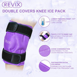 REVIX Knee Ice Pack for Injuries Reusable, Gel Ice Wrap with Cold Compress Therapy for Swelling, Bruises, Injuries, Arthritis, Hands-Free Application