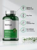 Horbäach Moringa Oleifera | 6000mg | 300 Powder Capsules | Non-GMO and Gluten Free Extract Formula | Complete Green Superfood