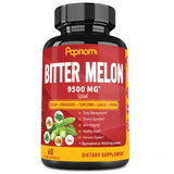 9500mg Organic Bitter Melon Extract Capsules - 60 Pills 2 Month - Combined Neem, Fenugreek, Curcumin, Garlic & Papaya