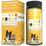 Pet Test Strips for Dogs, Cats, and Other Animal Pets. Accurate Urine Monitoring and Testing Kit That Helps Veterinarian Tests for Blood, Glucose, pH, Specific Gravity, UTI, Liver and Kidney Health.