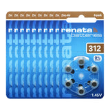 60 Renata Maratone Hearing Aid Batteries Size: 312