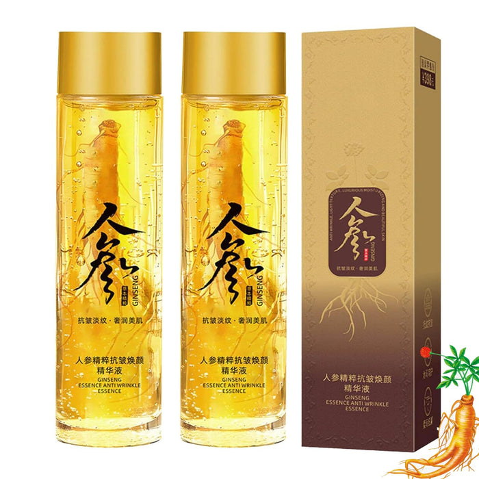 2Pcs Ginseng Gold Polypeptide Anti-Aging Essence, Ginseng Essence Water, Ginseng Extract Anti-Wrinkle Essence, Ginseng Anti-Wrinkle Face Serum Reduce Fine Lines,Wrinkles & Firming Saggy Skin