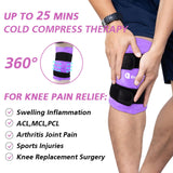 RelaxCoo XXL Knee Ice Pack Wrap Around Entire Knee After Surgery, Reusable Gel Ice Pack for Knee Injuries, Large Ice Pack for Pain Relief, Swelling, Knee Surgery, Sports Injuries, 1 Pack Purple