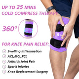 RelaxCoo XXL Knee Ice Pack Wrap Around Entire Knee After Surgery, Reusable Gel Ice Pack for Knee Injuries, Large Ice Pack for Pain Relief, Swelling, Knee Surgery, Sports Injuries, 2 Pack Purple