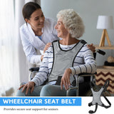 Datanly Wheelchair Seat Belt Wheelchair Restraints for Elderly Harness Safety Seat Belt Anti Fall with Adjustable Straps Safety Belt Wheelchair Soft Chest Lap for Disable Patients Seniors (Gray)