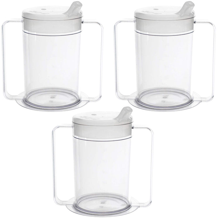 Providence Spillproof 12oz Adult Sippy Cup with Handles - Independence Sip Cups for Adults with Limited Mobility - Handicap Cups for Elderly Care - Made in the USA - PSC 50-3 Pack