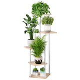 AZERPIAN Plant Stand 5 Tier Indoor Metal Flower Shelf for Multiple Plants Corner Tall Flower Holders for Patio Garden Living Room Balcony Bedroom, Black (5 Tier-White)