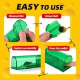 WHEELIO Mouse Traps, 6 Pack Humane Mouse Traps for Indoors and Outdoors, Reusable Live Catch and Release Mouse Traps with Cleaning Brush and Gloves, Quick, Effective and Easy to Clean