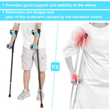 Antdvao Forearm Crutches Pair, Folding Forearm Crutches Lightweight Adjustable，with Rubber Handles, Comfortable Grip and Wear-Resistant, Non-Slip Forearm Crutches for Heavy Duty (Black)