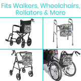 Vive Rollator Bag - Universal Travel Tote for Carrying Accessories on Wheelchair, Rolling Walkers, Transport Chairs, Mobility Scooters - Lightweight Handicap Medical Mobility Aid - for Women, Seniors