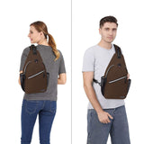 MOSISO Sling Backpack, Multipurpose Crossbody Shoulder Bag Travel Hiking Daypack, Caramel Brown, Medium