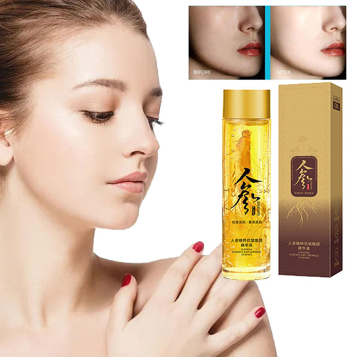 2pc Peptide Anti-Wrinkle Ginseng Serum, Hydration Ginseng Oil Essence Water, Ginseng Anti Wrinkle Serum, Ginseng Essence, Ginseng Serum for Tightening Sagging Skin Reduce Fine Lines