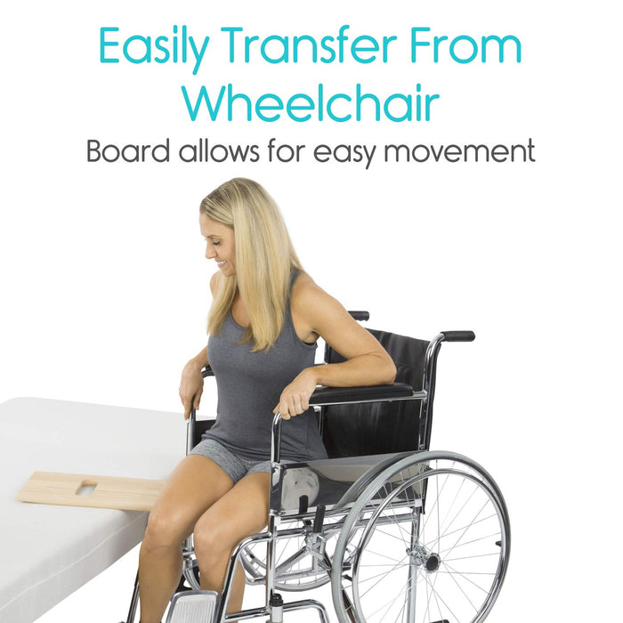 Vive Transfer Board (30" by 8") - Patient Slide Assist Device - Transferring from Wheelchair to Bed, Toilet, Car, Bathtub - Heavy Duty Sliding for Elderly, Seniors, Disabled - Transport Platform