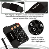 Big Button Phone for Seniors - Corded Landline Telephone - One-Touch Dialling for Visually Impaired - Amplified Ringer with Loud Speaker for Hearing Impaired, Ergonomic Non-Slip Grip