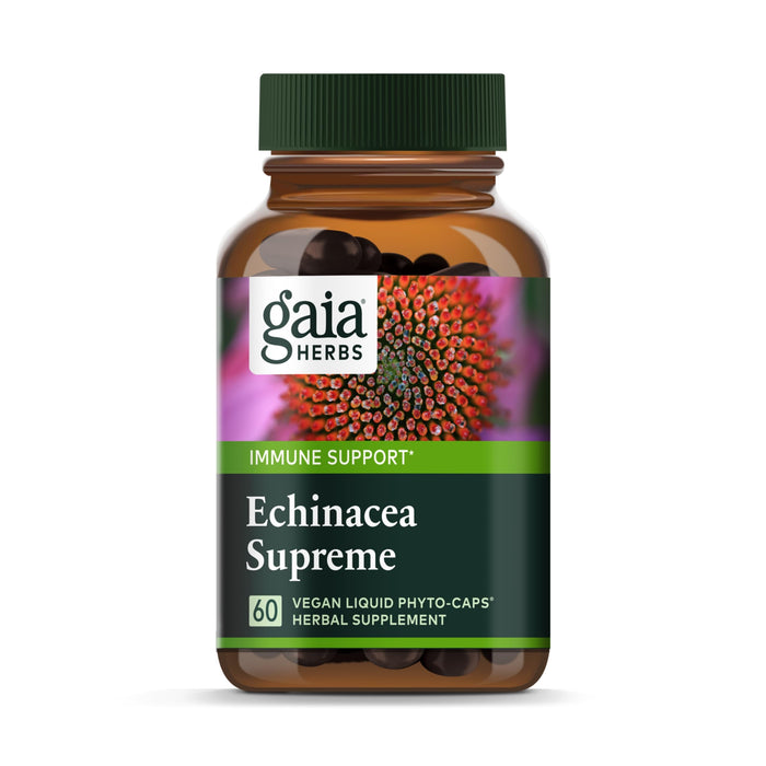 Gaia Herbs Echinacea Supreme - Immune Support Supplement - Echinacea Purpurea and Echinacea Angustifolia Blend to Support Immune System - 60 Vegan Liquid Phyto-Capsules (30-Day Supply)