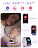 Health Fitness Tracker with 24/7 Heart Rate, Blood Oxygen, Blood Pressure, Sleep Tracker, 5ATM Waterproof Activity Trackers with Step Tracker, Pedometer (S & L Bands Included)