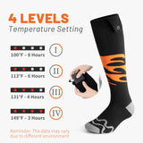 2023 Upgraded Heated Socks for Men Women, 5000mAH Rechargeable Battery Electric Socks, 4 Levels Winter Cold Weather Warm Socks for Outdoors Hunting Fishing Camping Hiking Skiing Foot Warmers (Black)