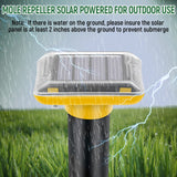 Solar Mole Repellent Ultrasonic,2024 Newest Mole Vole Gopher Repellent Outdoor Solar Powered,Waterproof Mole Killer Traps for Yard, Effectively Repels Garden and Yard Voles,Snakes,Gophers (Yellow-2pc)