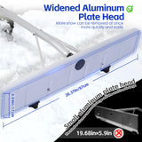 Premium Roof Rakes for Snow Removal - Thickened 5.2ft - 20ft Easy to Assemble Snow Roof Rake - All-Aluminum Roof Snow Removal Tool with Anti-Slip Sponge Handle - 26" Wheel Scraper Head 5-Section Tube