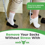 Sock Ox, Sock Aid Device for Seniors, Adjustable Device for Putting on Socks, Compact Travel-Friendly Sock Assist Device for Elderly with Built-in Shoe Horn, Up to 36 Inches - Easy To Use Products