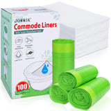 Bedside Commode Liners with Super Aborbent Pad, 100bags+100pads for Bedside Toilet Chair Bucket