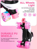 Sowume Adjustable Roller Skates for Girls and Women, All 8 Wheels of Girl's Skates Shine, Safe and Fun Illuminating for Kids