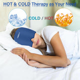 iTHERAU Migraine Relief Cap，Migraine Ice Head Wrap，Headache Ice Hat，Cold Therapy Headache Relief Cap for Migraine Eyes Mask Dark Blue Headache Ice Pack Stress Relief