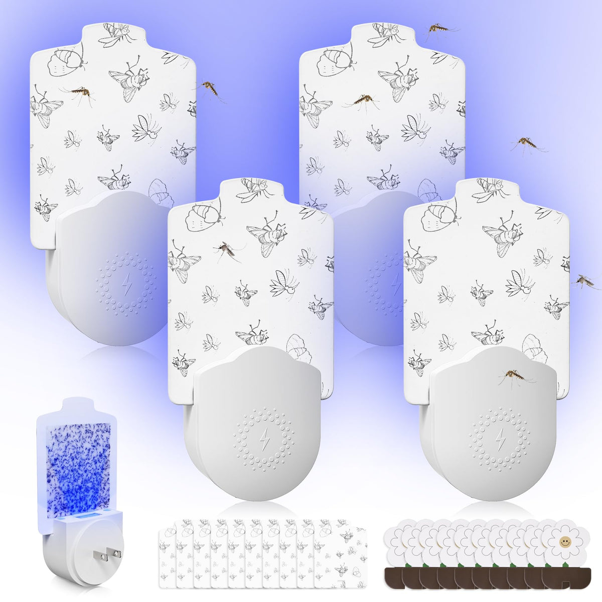 Flying Insect Trap, Fruit Fly Traps for Indoors Plug in Bug Catcher, F