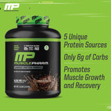 MusclePharm Combat Protein Powder, Chocolate Milk - 6.2 lb - Gluten Free - 77 Servings