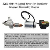 Tinsaen 951-10645 Electric Starter Motor JQ170 Replacement 751-10645 for Troy-Bilt MTD Cub Cadet Craftsman 951-10645A 751-10645A Snowblower Snow Thrower,17T 120V 208cc