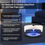 2 Pcs UV Flea Traps for Inside Your Home with 4 Sticky Discs & 6 UV LED Bulbs & 2 Upgraded Wires, Professional Indoor Flea Control for House, Safe Flea Killer Light for Pet & Kid, Non Toxic & Odorless