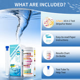 Umlecoa 16 in 1 Premium Water Test Kit - 125 Home Water Quality Test Strips for Well and Tap Test Kit - Testing for pH, Hardness, Chlorine, Lead, Iron, Copper, Nitrate, Nitrite, etc