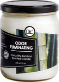 Bamboo Odor Eliminating Highly Fragranced Candle - Eliminates 95% of Pet, Smoke, Food, and Other Smells Quickly - Up to 80 Hour Burn time - 12 Ounce Premium Soy Blend