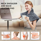 Heating Pad for Neck, Shoulder and Back Weighted Heating Pad for Back Pain Relief, 6 Heat Settings, 2 Hours Auto-Off, Gifts for Women Men Mom Dad, 24"x32",Gray