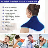 REVIX XL Neck Ice Pack for Injuries Reusable, Hot and Cold Pack for Neck and Shoulders Pain Relief, Office Neck Pressure, Sprains, Ice Gel Pack for Muscles Spasms & Inflammation, Navy