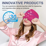 EXQUISLIFE Migraine Headache Relief Cap, Gel Ice Head Wrap, Hot and Cold Therapy, Headache Eyes Mask for Sinus, Puffy Eyes, Tension and Stress Relief (Hot Pink)