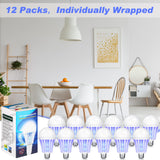 Qualirey Bug Zapper Light Bulb Bulk 2 in 1 Electronic Mosquito Killer Lamp LED Light for Fruit Flies Bug Fly Insect Mosquito Control, Suitable for Indoor Entryway Patio Doorway Corridor (12 Pcs)