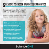 Balance ONE Probiotic for Kids, 2 Month Supply, Children’s Gut Health and Digestive Support, Time Release 15x More Effective, Shelf Stable, Sugar Free Kids Probiotic, 60 Easy to Swallow Tablets