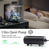 AQQA Aquarium Air Pump,3.5W 5W Dual Outlet Oxygen Pump with 2 Air Stone,Adjustable Air Valve Quiet Bubbler Pump,Up to 160 Gallon Fish Tank (5w)