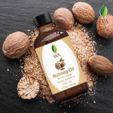 SVA Nutmeg Essential Oil 4oz (118 ml) Premium Essential Oil with Dropper for Skincare, Body Massage, Diffuser, Aromatherapy & Hair Care