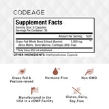 Codeage Grass Fed Bone Marrow Supplement - Freeze Dried, Non-Defatted, & Desiccated Beef Bone Marrow Pills - Raw Whole Bone Marrow, Bone Matrix, Cartilage - 3000mg per Serving - 180 Capsules