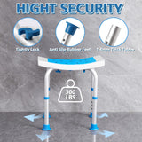 FSA/HSA Eligible Shower Chair for Inside Shower, Shower Stool with Free Assist Grab Bar/Toiletry Bag, Tool-Free Assembly Shower Seat for Bathtub, Shower Bath Chairs for Seniors/Disabled by DUALECO