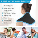 REVIX XL Neck Ice Wrap for Pain, Ice Pack for Neck and Soulders Injury, Acute & Chronic Pain, Hot Cold Gel Packs Reusable for Swelling, Bruises, Cervical Surgery Recovery, Black