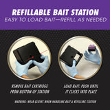 Tomcat Rat and Mouse Killer Refillable Bait Station - Advanced Formula: Child and Dog Resistant, Indoor and Outdoor Use, Reusable, Includes 12 Refills, 12.69 oz.