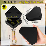 Qualirey 48 Pcs Mice Station with Keys Mouse Bait Stations Waterproof Mice Stations Outdoor Mice Traps Bait Boxes for Mice Indoor Outdoor, Bait Not Included, Suitable for Small Mice (Black)